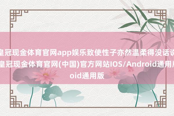 皇冠现金体育官网app娱乐致使性子亦然温柔得没话说-皇冠现金体育官网(中国)官方网站IOS/Android通用版
