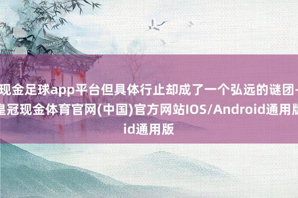 现金足球app平台但具体行止却成了一个弘远的谜团-皇冠现金体育官网(中国)官方网站IOS/Android通用版