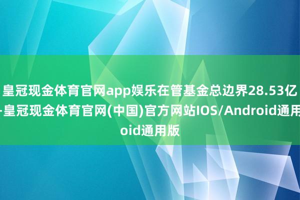 皇冠现金体育官网app娱乐在管基金总边界28.53亿元-皇冠现金体育官网(中国)官方网站IOS/Android通用版