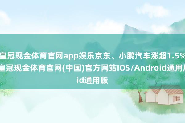 皇冠现金体育官网app娱乐京东、小鹏汽车涨超1.5%-皇冠现金体育官网(中国)官方网站IOS/Android通用版