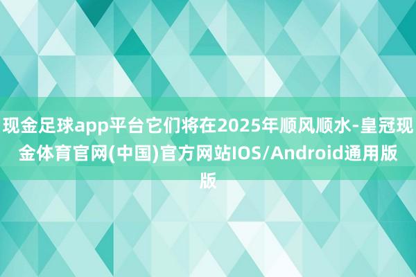 现金足球app平台它们将在2025年顺风顺水-皇冠现金体育官网(中国)官方网站IOS/Android通用版